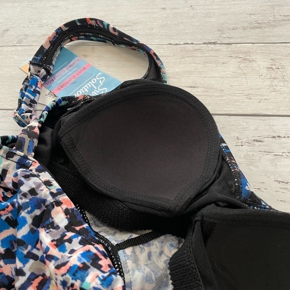 Swim Solotion Bust support shirred front tummy control one piece bathing suit 8 - Picture 10 of 12